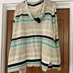 Size 3 Maurices blue and green striped hooded cardigan